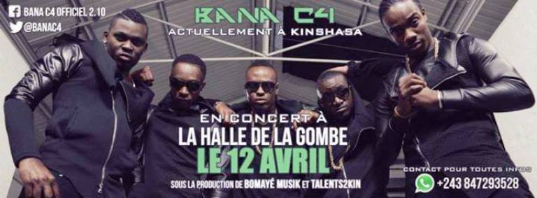  L’affiche du concert de Bana C4 à la Halle de la Gombe