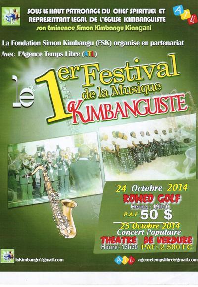 L’affiche du 1er Festival de la musique kimbanguiste