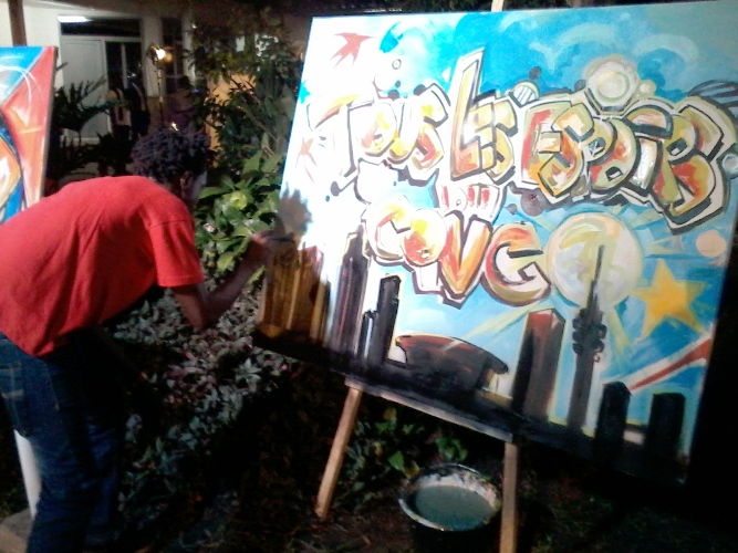 Performance de peinture en live de Luc Mayemba