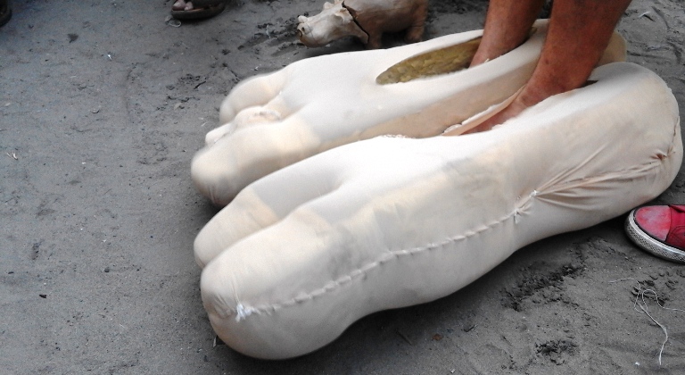 Les cinq orteils de Satonge, monstre à un pied du spectacle en cours de réalisation  