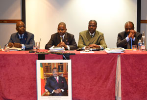 Pierre Ngolo, secrétaire général du PCT à l'issue des deux assemblées du 21 juin 2014 à Paris