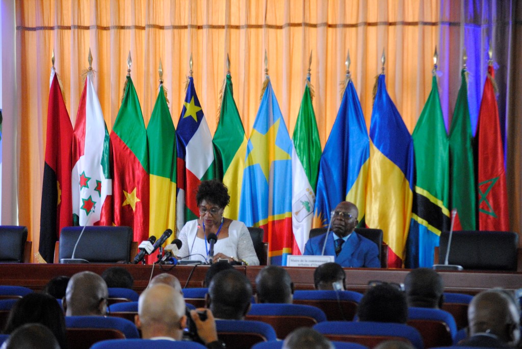 Cérémonie d'ouverture de la conférence ministérielle sur la création du Fonds Bleu pour le Bassin du Congo à Oyo, présidée par la ministre Rosalie Matondo