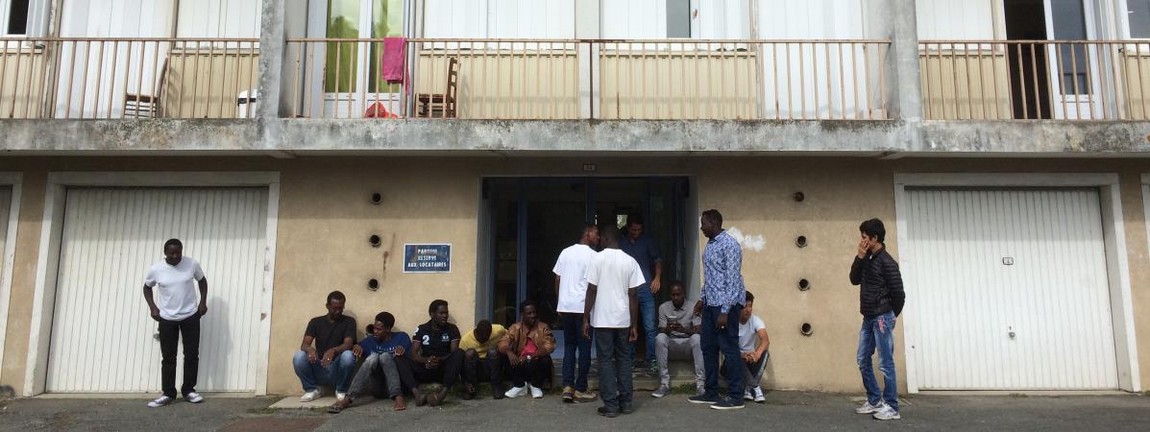 Immeuble abritant les migrants depuis le 5 juin 2016 à Naintré en France